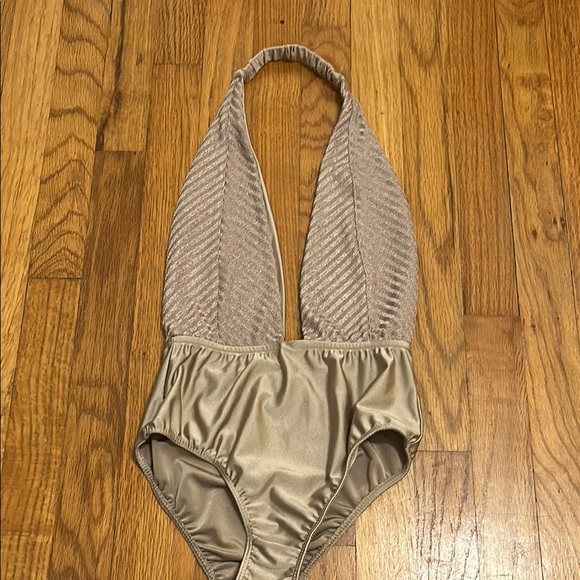 Urban Outfitters Tops - Urban Outfitters Tan Bodysuit with Textured Design